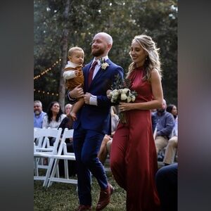 Azazie Satin “Rust” Bridesmaid Dress